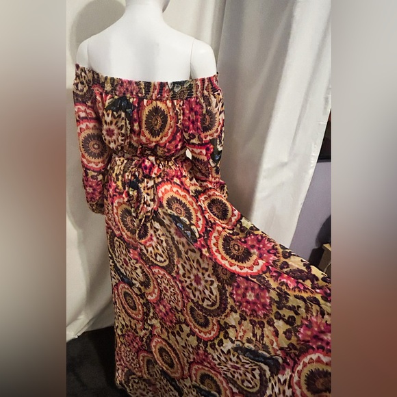 Spy Zone Sz M Floral Paisley Print Maxi Dress Flowy Boho Chic Cottagecore Fairy - Picture 8 of 10